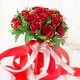 Größe (Größe) Braut Holding Blumen Hochzeitsvorräte Simulierte Blumenball Fotografie Requisiten für Hochzeitspaare und Paare glückliche Ereignisse Requisiten für Rosen mit Blumen (großes rotes Seidentuch)