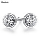 Miss JuJu pt950 platinum earrings, simple, fashionable, shiny and bright car flower round earrings, platinum earrings for men, single 1.1-1.3g