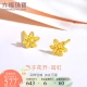 Luk Fook Jewelry Pure Gold Gardenia Gold Stud Earrings Earrings Earrings Priced GMGTBE0007 About 1.03g - With Silicone Earplugs