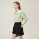 Camisa de diseño de nicho de solapa francesa Fan Silan Camisa de temperamento delgado de estilo coreano Mujeres 12083 Verde M