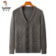 Specht (Tucano) Pullover für Männer mittleren Alters und ältere langärmelige Strickjacke Daddy-Anzug mit V-Ausschnitt Wollpullover Jacke Winter Kleidung K9 mittelgroßes Gray 190/4XL Empfohlen 180210jin [Jin gleich 0,5 kg]