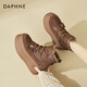 Botas de nieve de Daphne para mujeres, suela gruesa, botas estándar de nivel cruzado y de terciopelo 2024 Nuevas botas casuales versátiles de invierno Brown 36 (230 mm) Tamaño estándar