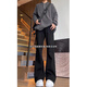 POUM American High Street Jeans Straight Spring y Autumn Summer Style Summer Style Trendy Black Sci-Fitting Pants Versátiles DFFS-701 L (tamaño es pequeño, se recomienda elegir una talla más grande)