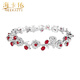Haikai Bracelet Women's Ruby Bracelet Luxury Jewelry Chinese Valentine's Day Birthday Gift for Wife and Girlfriend 3.4 Carat Pigeon Blood Ruby Bracelet