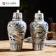 Newly upgraded Moutai empty bottle ornament Yuan blue and white general can empty bottle 1-10 Jin Jin equal to 0.5 kg ceramic wine jar pot wine bottle wine altar Moutai bottle type blue and white porcelain dragon 10 blue and white general can with gift box
