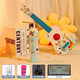 Jiao Yun Ukulele para niños Little Guitar Boy Girl Girls Instrumento Musical Juguetes Juguetes Playables Regalo de cumpleaños Bosque Ciervo Lily-Blue+Star Microphone-Blue