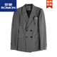 ROMON spring suit men's Korean style casual small suit men's double-breasted British style handsome trendy slim jacket medium gray double-breasted (suit + vest + pants XL (52)