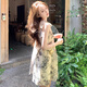 
Miaoyijia new Chinese suspender dress for women's skirt summer women's clothing 2025 summer new style floral pure and lustful small person ink and wash neck dress [one size]