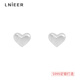 Lnieer S999 Pure Silver Brushed Love Earrings Women's Ear Piercing Earrings Niche High-end 2025 New Light Luxury Earrings Brushed Love Earrings S999 Pure Silver