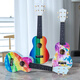 Maureen Ukulele Beginners Men, Girls, Students and Children's High-Precision Instrument Small Guitar 21-inch Customized Pattern 21-inch Rainbow Color Oil Painting Model Official Standard