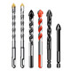 Baolian tile drill bit glass concrete cement hole opening alloy 6mm multifunctional triangle drill full hand electric drill light electric hammer four-blade combination 6+6+8+10+12mm