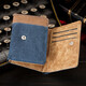 Ziwu Qian Canvas Wallet Herren Retro Kurzer dreifach Denim Student Wechseln kleiner Kartenbeutel Mode minimalistische Brieftasche Geschenk Denim 3-fach Wallet Männer [blaues 3-fachblau]