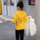Jixiangle children's clothing, girls and children's suits, autumn and winter clothing, 2022 new style, fashionable sweatshirts, vests and pants, plus velvet three-piece set, trendy clothes for big children and little girls, 3-12 years old, yellow 140 code number, recommended height is about 1.3 meters