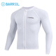 Zhizhou barrel swimsuit men's surfing suit two-piece quick-drying tight jellyfish snorkeling suit wetsuit long sleeves men's pure white (cardigan) M (100-120Jin Jin equals 0.5 kg)