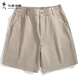 Tanzen mit dem Wolf [weicher Textur Stoff] Bubble Garn Casual Shorts 2025 Sommer Neue Männer-hautfreundliche Fünf-Punkte-Hosen 4027 Khaki 701 l (175)