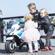 CHILOKBO BMW Children's Electric Motorcycle Two-wheeled Extra Large Size Double Children's Toy Police Car Birthday Gift Soft Wheel