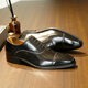 Desai (Desai) three-joint casual men's shoes business formal leather shoes men's pointed toe Oxford brown British wedding shoes black 43