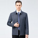 Anislun noble light luxury brand wool jacket men's jacket lapel solid color non-iron breathable comfortable middle-aged business casual jacket thick loose large size wool top men 2285 blue size 185/XXL
