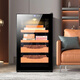 CIGARLOONG 65C cigar cabinet, temperature controlled, moisturizing, energy-saving, silent, electronic dual-core dual-core refrigeration, smart small household, pure-cured cedar wood, bare-cured cigar, red wine and tea cabinet, cedar wood black model 70L