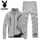 Playboy (PLAYBOY) sweatshirt men's suit men's spring couple's wear long-sleeved T-shirt men's jacket men's two-piece set men's gray XL