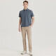 Staffel 5 Smart fünf schwere doppelt Perlen Kurzarm Polo-Hemd Herren Ice Seide rein weiße leichte Luxus-Hemd-Hemdkragen täglicher Pendler T Grey D753 XL (Gewicht empfohlen 76-85 kg)