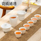Feixiang mutton-fat jade Kung Fu tea set for home living room simple office reception Dehua white porcelain tureen tea cup mutton-fat jade tea set - magnolia cup type 10 pieces 2022 new white porcelain tea set