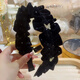 Mrs win velvet rhinestone star dot hairband for women 2025 new wide edge high head pressure hair wide headband face wash hairpin black one butterfly diamond headband A14-303