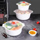 Boelter microwave bowl heating special container hot rice container instant noodle bowl lunch box plastic soup bowl with lid three-piece set large + medium + small