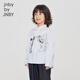Jnby von Jnby Jiangnan Stoff Kinderkleidung Herbst Herbst Langarm Baumwollhemd süßes Konzertmuster Jungen und Mädchen Kinder 1N7212640 983 Blaue schwarze Streifen/Gitter 120 cm