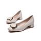 
Red Dragonfly shallow mouth women's thick heels small fragrant leather shoes professional commuting mother shoes high heels WFB31540 meter white 37
