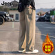 JEEP SPIRIT吉普休闲裤男士冬季宽松直筒阔腿卫裤加绒加厚保暖长裤子男款 9207黑色 2XL