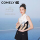 康莉（COMELY）羊皮包头拖鞋女25年夏季粗跟法式两穿凉拖尖头穆勒鞋 黑色 38