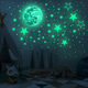 
Dilanmu 30CM luminous moon glowing stars creative fluorescent wall stickers children's room decoration cartoon starry sky stickers from (blue light) 1 moon + 1049 star dots_