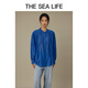 THE SEA LIFE Ou Hai Yisheng Shirt Women's 24 summer new product comfortable and neat draping large lapel casual shirt C12202 Klein Blue M