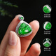 Oriental Jadeite Imperial Green Pendant S925 Silver Full Inlaid Green Smiling Mouth Always Open A-grade Jadeite Buddha Necklace Same Style for Men and Women
