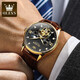 OLEVS Swiss certified couple watches a pair of fully automatic mechanical watch hollow flywheel luminous waterproof high-end men and women's watches 3601 gold black 6636 wine red couple free engraving