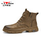 Bull Family Martin Boots Men's British Spring y Autumn Retro Retro Old Old High-Top gruesas Botas Botas de trabajo para hombres Brown 41