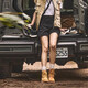 添柏岚（Timberland）防水天伯伦踢不烂头层牛皮大黄靴男女情侣款潮流马丁靴高帮鞋 101 10061W小麦色男靴 40