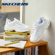 Skechers women's shoes spring new dad shoes female students versatile 2024 new thick-soled casual white shoes white/silver 11979-WSL 35.5