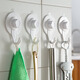 Meike electrostatic film hook bathroom clothes wall glass vacuum air force traceless magic suction cup hook 4 pieces 4 pieces 1047 white single hook glue-free static