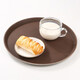 Zhenxi large tray rectangular round tray non-slip tea tray plastic tray hotel serving tray food serving tray PP round tray brown 35cm