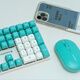 CHERRY cherry KC200 office mechanical keyboard 108-key full-size wired keyboard Office business home game keyboard Send girls Blue and white mint tea scroll