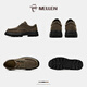 Minglang MELLEN men's new genuine leather casual shoes British style thick sole work shoes fashionable retro comfortable breathable soft sole big toe shoes khaki (real leather lining) 42
