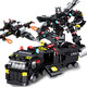 Jiqile Departamento de Policía Especial Vehículo Base de construcción Militares Bloques de la construcción de buques de buques de buques de buque de buque de guerra deformado Mecha Robot Juguetes para niños Tanque Legion-26 Transformado 1047 partículas