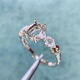 18K gold ring holder S925 silver electroplated female oval 4*6.5 5*7mm live mouth holder