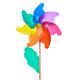 Hi (haizou) Traditional wooden pole colorful windmill outdoor decoration sunflower double-decker windmill children's toy street stall large windmill colorful windmill 18cm with 40cm wooden pole