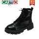 卡帝乐鳄鱼（CARTELO）真皮厚底显瘦凉靴网面马丁靴女2024新款夏季薄款镂空透气百搭短靴 黑色 38