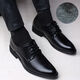 Amaodun leather shoes men's business formal shoes men's British lace-up shoes youth fashion simple versatile non-slip breathable black basic model 41