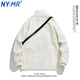 
NY-MR trendy brand co-branded stand-up collar jacket men's American retro jacket autumn casual couple wear corduroy teenager clothes YKCP-831# black 2XL (recommended 150-170Jin [Jin equals 0.5 kg])