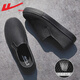 Huili men's shoes versatile and comfortable canvas shoes for men in autumn breathable old Beijing cloth shoes for men one foot lazy casual shoes for men all black 6249 42